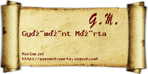 Gyémánt Márta névjegykártya