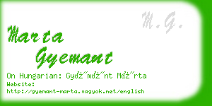 marta gyemant business card